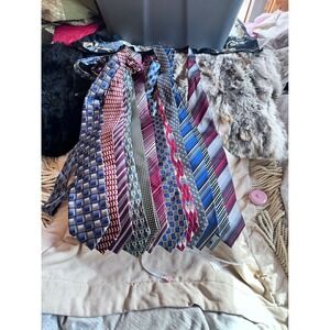 Tie Lot 11pc Protocol Concept Geometric Striped Pattern Neckties Bundle Giant